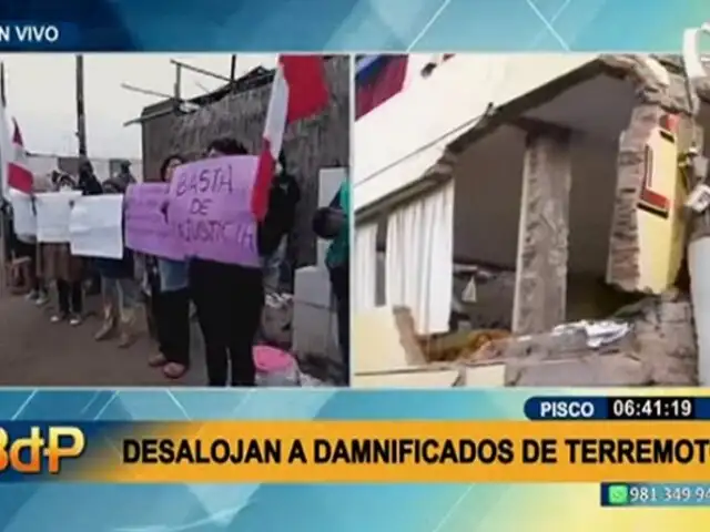 Tras 15 años de terremoto en Pisco: Desalojan a damnificados