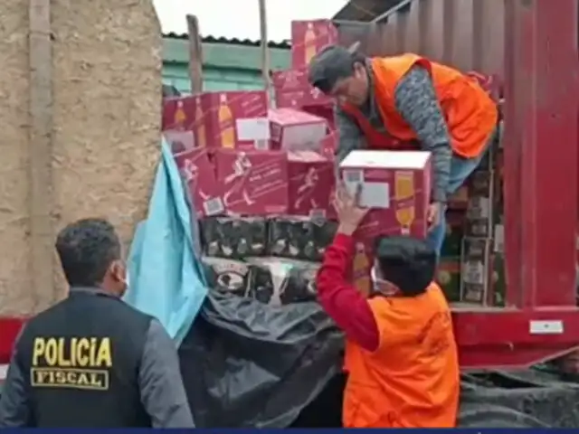 Tacna: intervienen tráiler que trasladaba a Lima gran cantidad de licor de contrabando