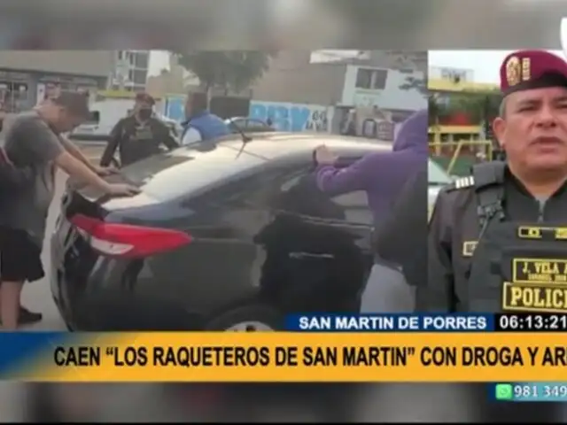 Capturan a Los Raqueteros de San Martín, a quienes se les halló armas y droga