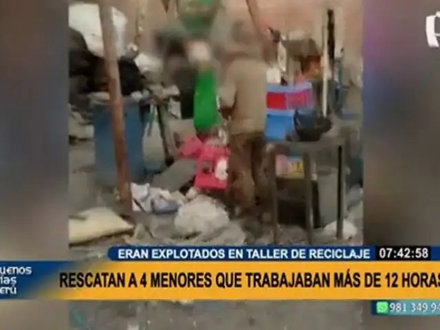 Eran explotados en taller de reciclaje: Rescatan a 4 niños que trabajaban más de 12 horas