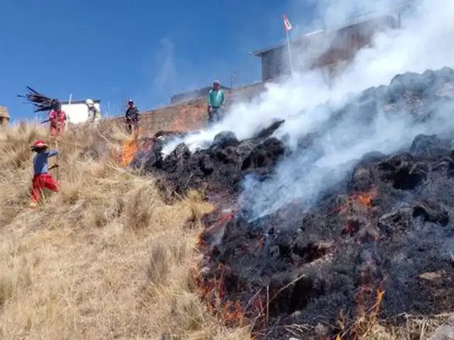 Huancavelica: bombero resultó herido durante labores para controlar incendio forestal