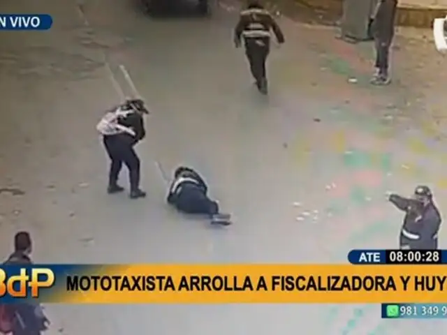 Lo hizo por "defender" a su amigo ambulante: Mototaxista atropelló a fiscalizadora en Ate