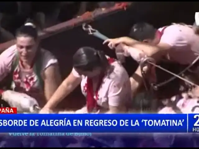 España: Regresa tradicional batalla de tomates "Tomatina"