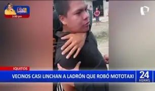 Iquitos: Vecinos capturan y golpean a delincuente por robar mototaxi
