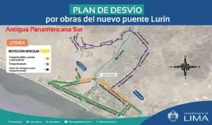 ¡Atención conductores!  Conoce el plan de desvío por obras del nuevo puente Lurín