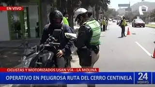 La Molina: Policía intervino durante operativo a motos que circulaban por peligrosa vía