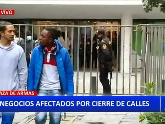 Centro de Lima: Negocios perjudicados por cierre de calles en la Plaza de Armas
