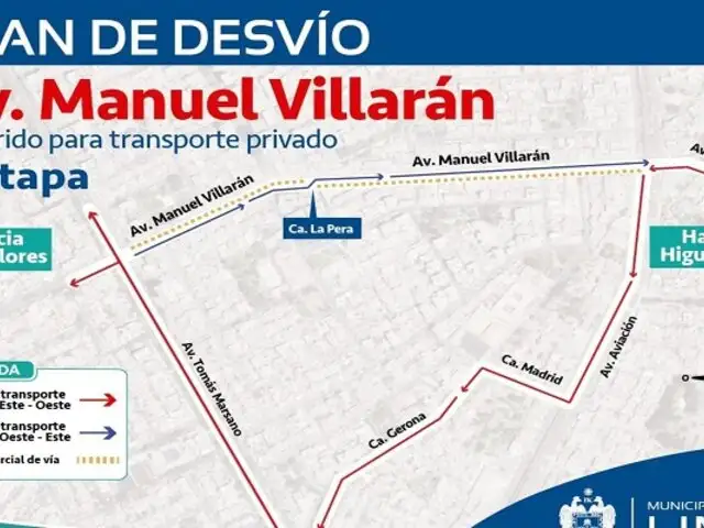¡Atención, Surquillo! MML presentó nuevo plan de desvío vehicular en la avenida Villarán