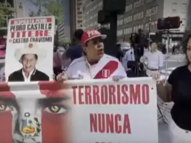 Pedro Castillo: Peruanos en Estados Unidos protestan contra el presidente