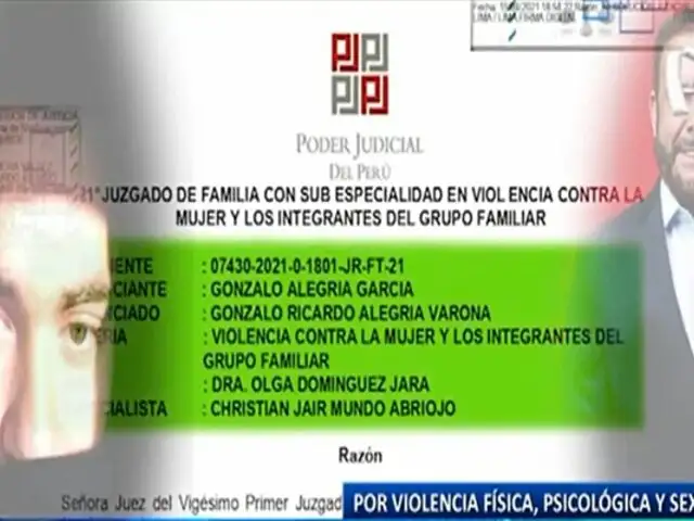 Hijo de Gonzalo Alegría ratifica la denuncia por violencia en contra de su papá