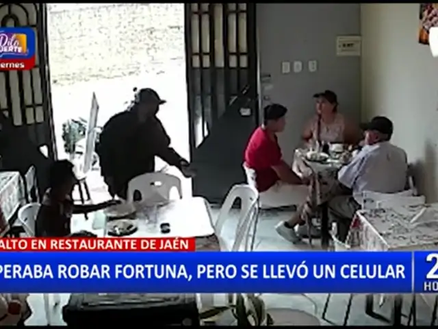 Jaén: Delincuente pensó robar una fortuna, pero solo logra llevarse un celular