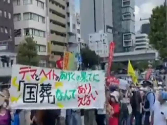 Japón: Protestas en Tokio por funeral del exministro asesinado Shinzo Abe