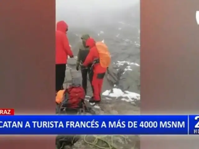 Huaraz: Rescatan a turista a más de 4000 MSNM