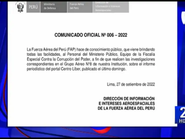 FAP se pronuncia acerca del sobrino del presidente Pedro Castillo