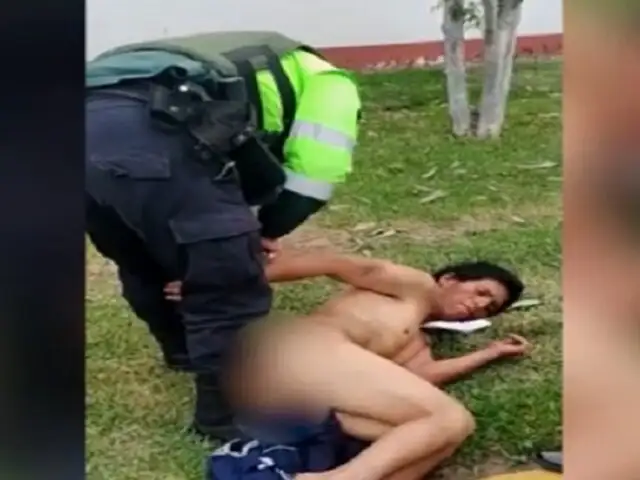 Surco: Delincuente se desnuda ante la policía para evitar ser detenido
