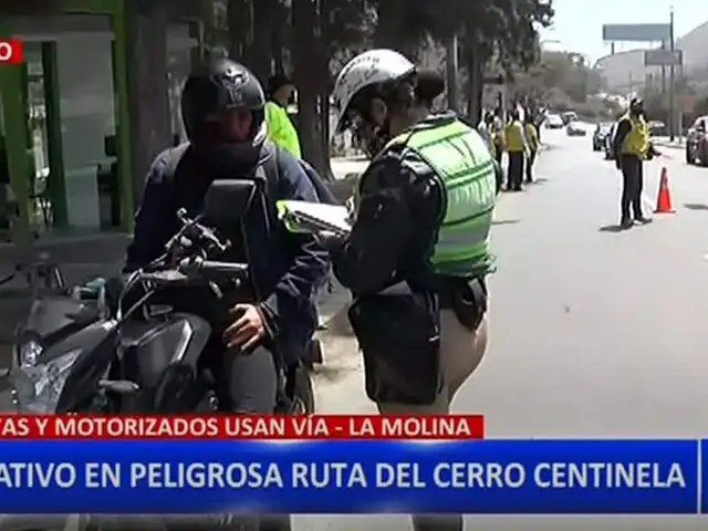 La Molina: Policía intervino durante operativo a motos que circulaban por peligrosa vía