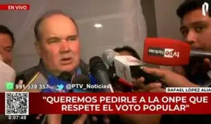 López Aliaga: "Queremos pedirle a la ONPE que respete el voto popular y no haya rarezas"