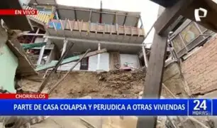 Chorrillos: Parte de edificación clandestina colapsa y perjudica a viviendas