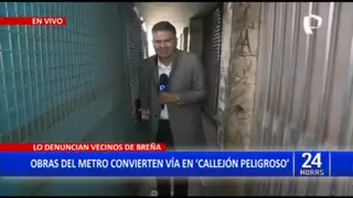 Breña: Vecinos denuncian que obras del Metro convierten vereda en "callejón peligroso"