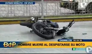 Chorrillos: joven motociclista muere al despistarse, conductor de auto le habría cerrado el paso