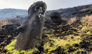 Isla de Pascua: Gigantesco incendio afecta varios moais y más de 100 hectáreas de pastizales
