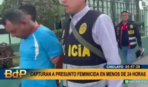 Chiclayo: PNP captura a presunto feminicida en menos de 24 horas