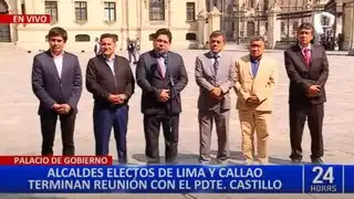 Alcaldes de Lima y Callao mantuvieron reunión con Pedro Castillo en palacio