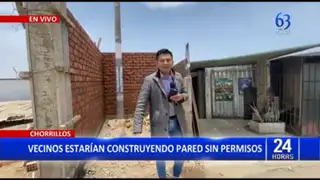 Chorrillos: Construyen pared tomando parte de la vereda y hasta un poste de luz