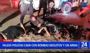 Tumbes: Capturan a falsos policías con bombas molotov y armas