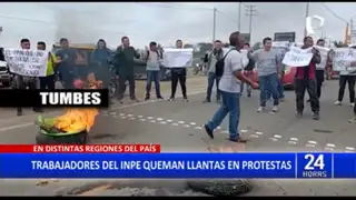 Trabajadores del INPE bloquean pistas como protesta en diferentes regiones