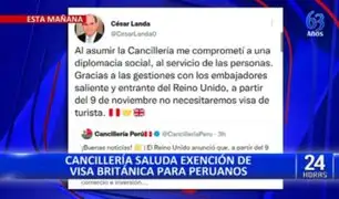Canciller Landa saluda gestiones que permitirán a peruanos viajar a Reino Unido sin visa