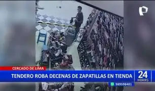 Cercado de Lima: "Tendero" roba decenas de zapatillas en tienda