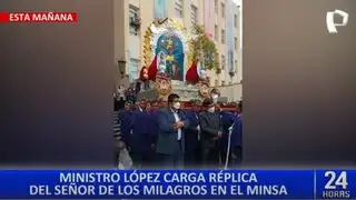 Jorge López: ministro de Salud participó en actividad oficial cargando el anda del “Cristo Morado”