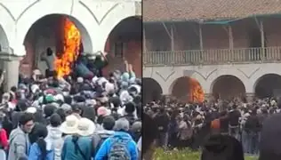 Ayacucho: manifestantes prenden fuego a Universidad de Huamanga en segundo día de paro