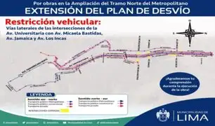 Metropolitano: desde este viernes restringirán acceso vehicular por obras en el tramo norte