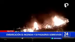 Iquitos: Barco se incendia cuando navegaba y 50 pasajeros sobreviven