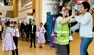 Día de la Canción Criolla: reciben con bailes tradicionales a pasajeros en aeropuerto J. Chávez