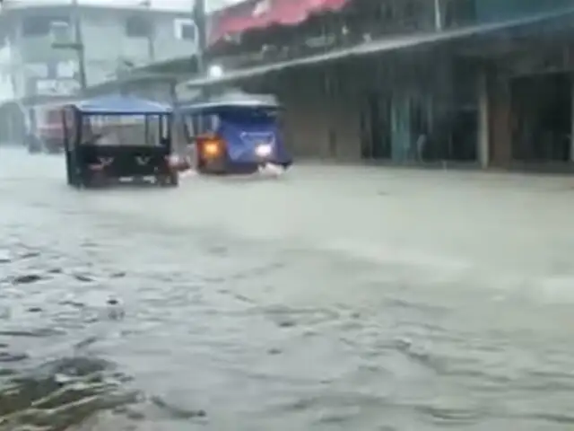 Tarapoto: viviendas y calles inundadas por lluvias torrenciales