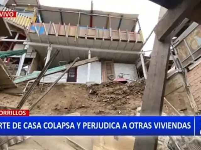 Chorrillos: Parte de edificación clandestina colapsa y perjudica a viviendas