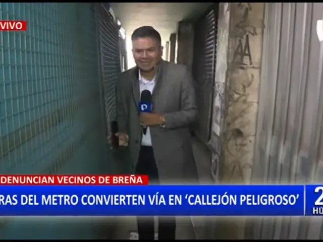 Breña: Vecinos denuncian que obras del Metro convierten vereda en "callejón peligroso"