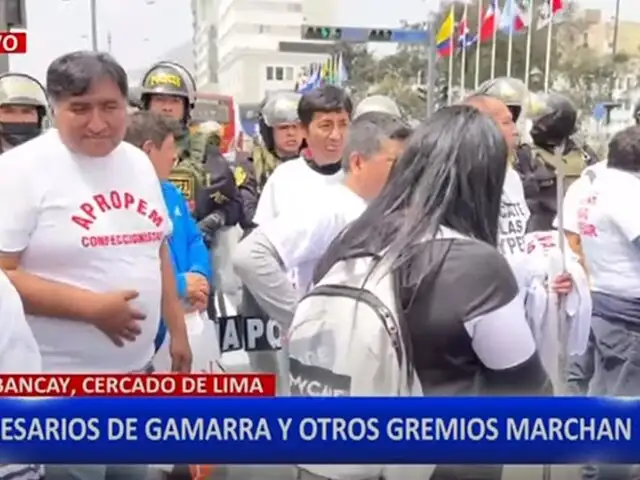 Cercado de Lima: Cientos de comerciantes de Gamarra marchan a Palacio de Gobierno