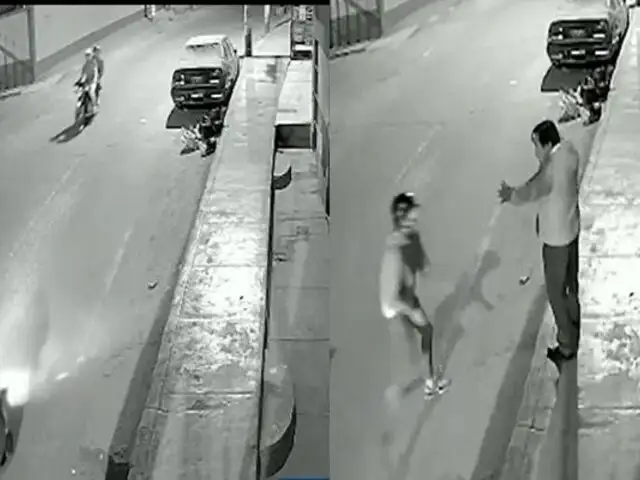 SJM: delincuentes en moto asaltan a hombre   en la puerta de su vivienda
