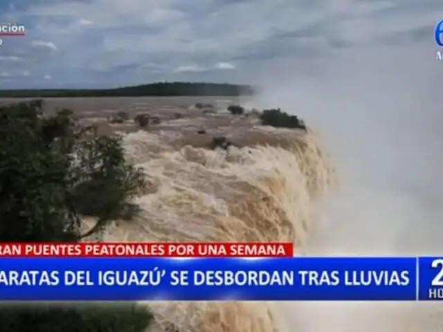 Cataratas de Iguazú se desbordan tras fuertes lluvias