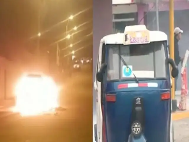 Extorsionadores incendian mototaxi: delincuentes exigían el pago de 1500 soles