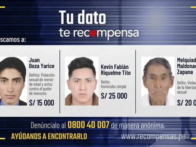 Arequipa: tres prófugos acusados de violación y homicidio son incluidos en lista de los más buscados
