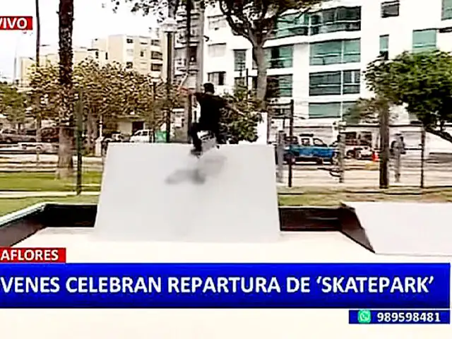 Jóvenes celebran reapertura de ‘skatepark’ en Miraflores