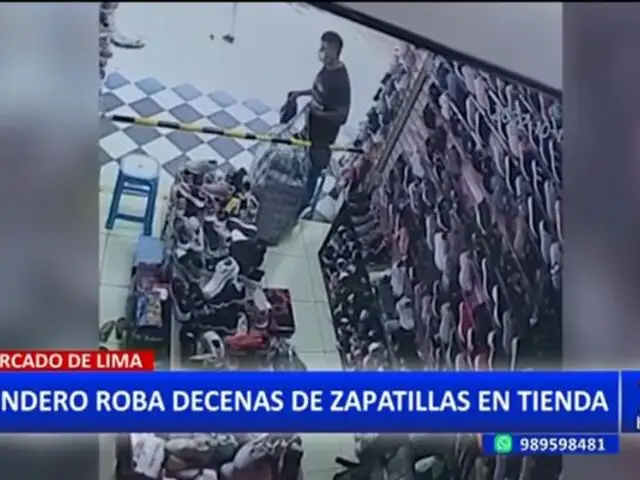 Cercado de Lima: "Tendero" roba decenas de zapatillas en tienda