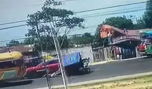 Iquitos: abuelito motociclista muere en múltiple choque causado por bus fuera de control