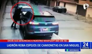 San Miguel: Captan a delincuente robando espejos retrovisores de camionetas