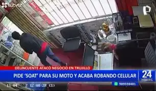 Trujillo: Delincuente ingresa pidiendo SOAT para su moto y roba celular